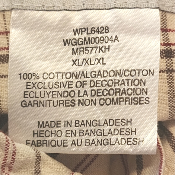 Mike Rowe Gear By Lee Beige Plaid 100% Cotton Long Sleeve Button Up Shirt Sz XL - Picture 8 of 9